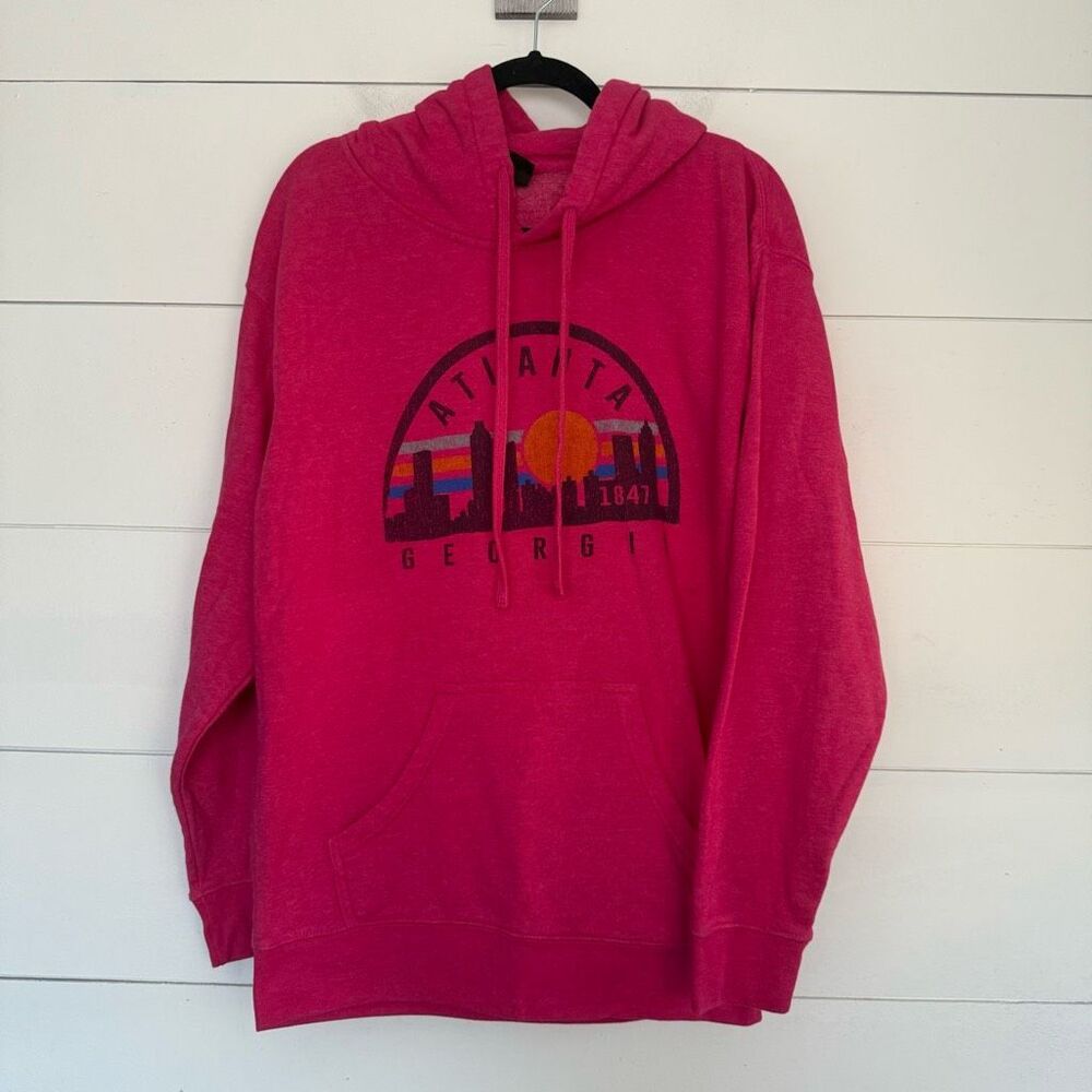 Point Sportswear Women’s Large Pink Atlanta Georgia Hoodie Sweatshirt